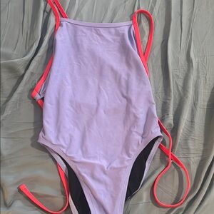Purple and Pink One-Piece Swimsuit Jolyn Dayno 2
